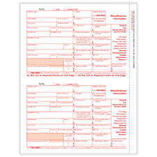 Picture of 1099-MISC 2-Up Individual Federal Copy A