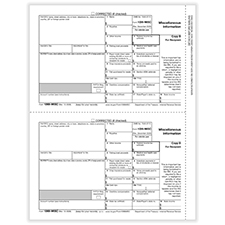 Picture of 1099-MISC 2-Up Individual Recipient Copy B