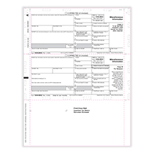 Picture of 1099-MISC 3-Up Copy B & 2, Z-Fold, 11"