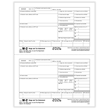 Picture of W-2 2-Up Employee IRS Federal Copy B