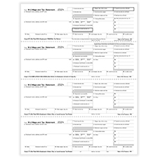 Picture of W-2 4-Up Perforated  Employee Copies B, C, 2 & 2 Combined - Horizontal