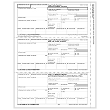 Picture of W-2 3-Up Perforated Employee Copies B, C and 2 - Horizontal