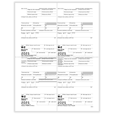 Picture of W-2 4-Up M-Style Alternate Employee’s Copies B, C, 2, 2