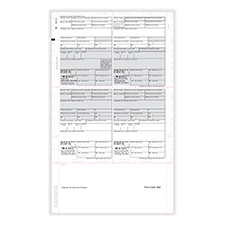 Picture of W-2 4-Up Box Pressure Seal 14" Z Fold Employee Copies B, C, 2 or extra copy