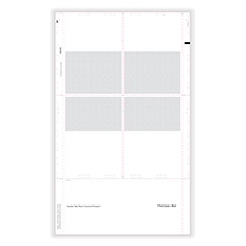 Picture of W-2 4-Up Blank Pressure Seal 14" EZ-Fold with Printed Backer - Box