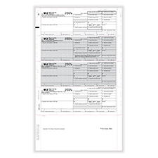 Picture of W-2 4-Up Pressure Seal 14" EZ-Fold Employee Copies B, C, 2 - Horizontal