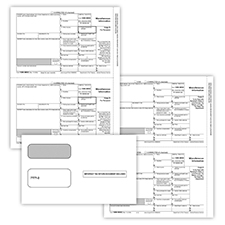 Picture of 1099-MISC Recipient Copy Only 3-Part with Envelopes