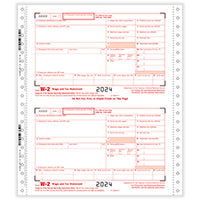 Picture of W-2 6-Part Carbonless Copy A, 1/D, B, C, 2, 1/D