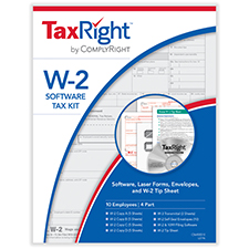 Picture of TaxRight W-2 4-Part Laser Kit with Envelopes & Software