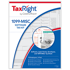 Picture of TaxRight 1099-MISC 2-Up 4-Part Kit with Envelopes & Software