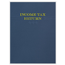 Picture of Tax Presentation Folder, Navy Blue (Three Star-Embossed), Double Pockets, 9" x 12", Pack 50