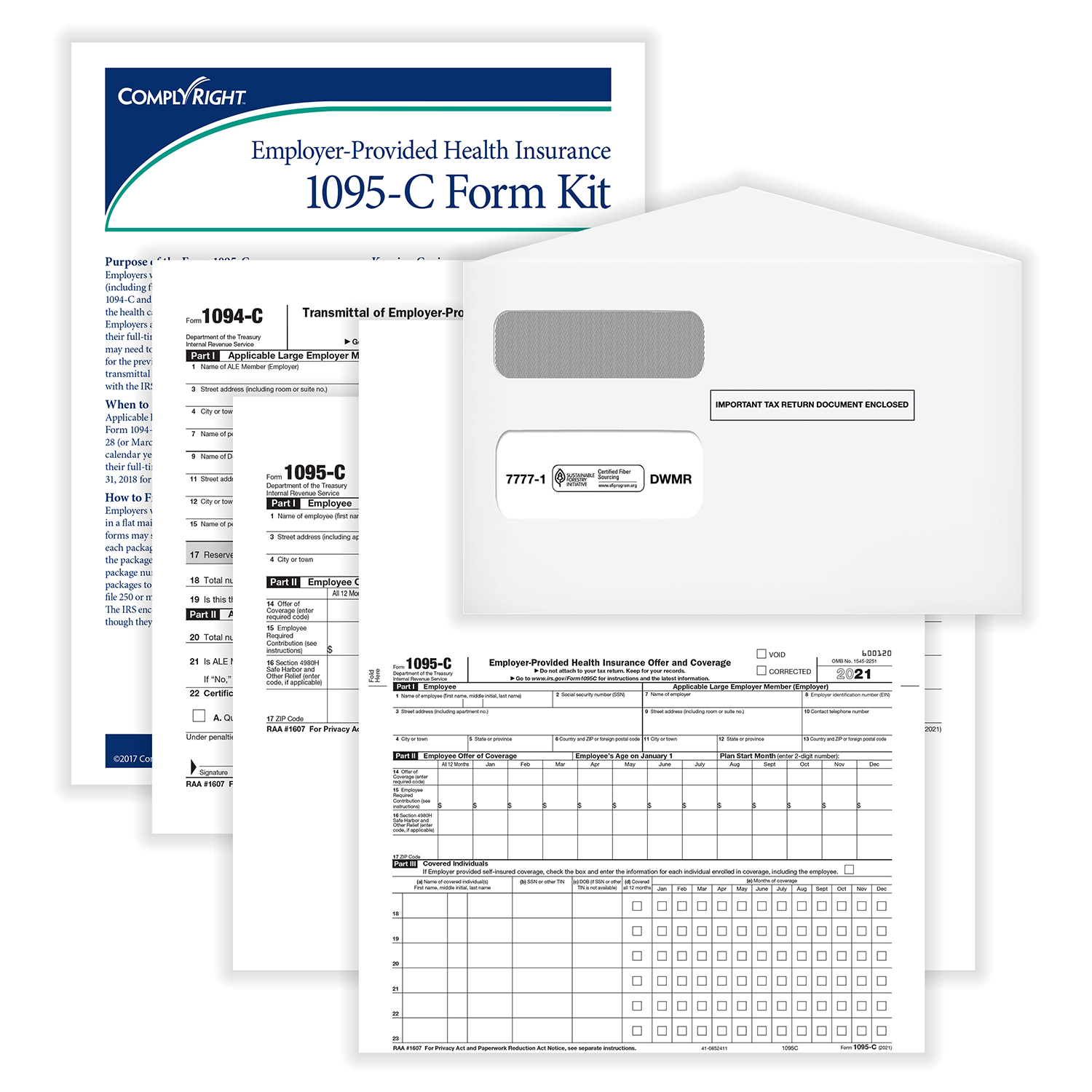 1095C Kit w/ Envelopes Pack of 50 or 100 Formstax