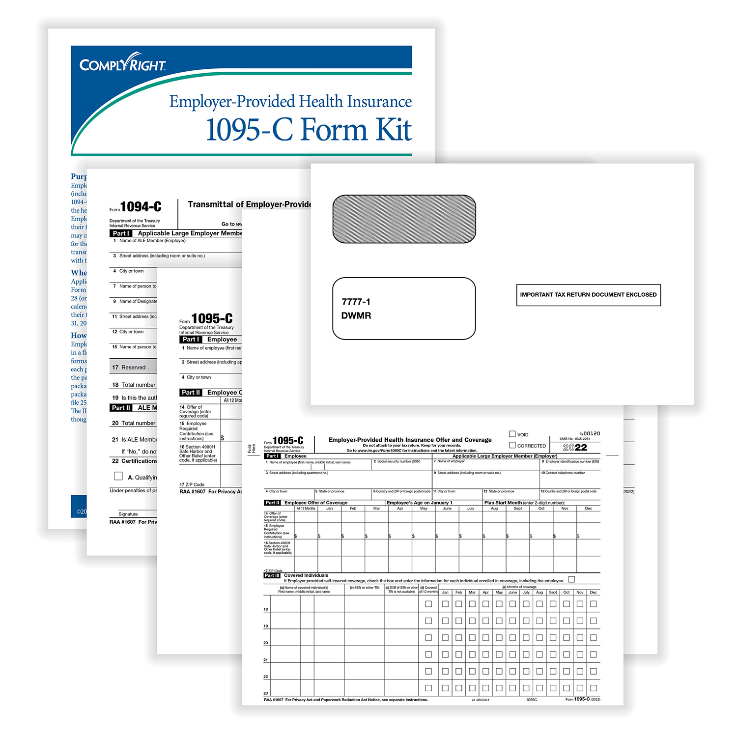 1095C Kit w/ Envelopes Pack of 50 Formstax