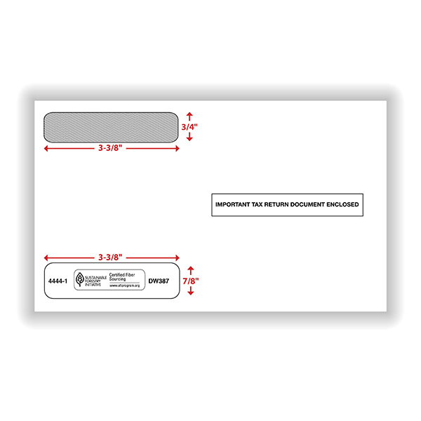 W-2 Envelopes | Double Window Envelope | Formstax