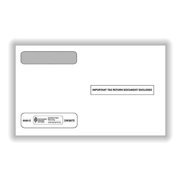 Double Window Envelope W-2 4-UP for 5206, 5208-Self Sealed