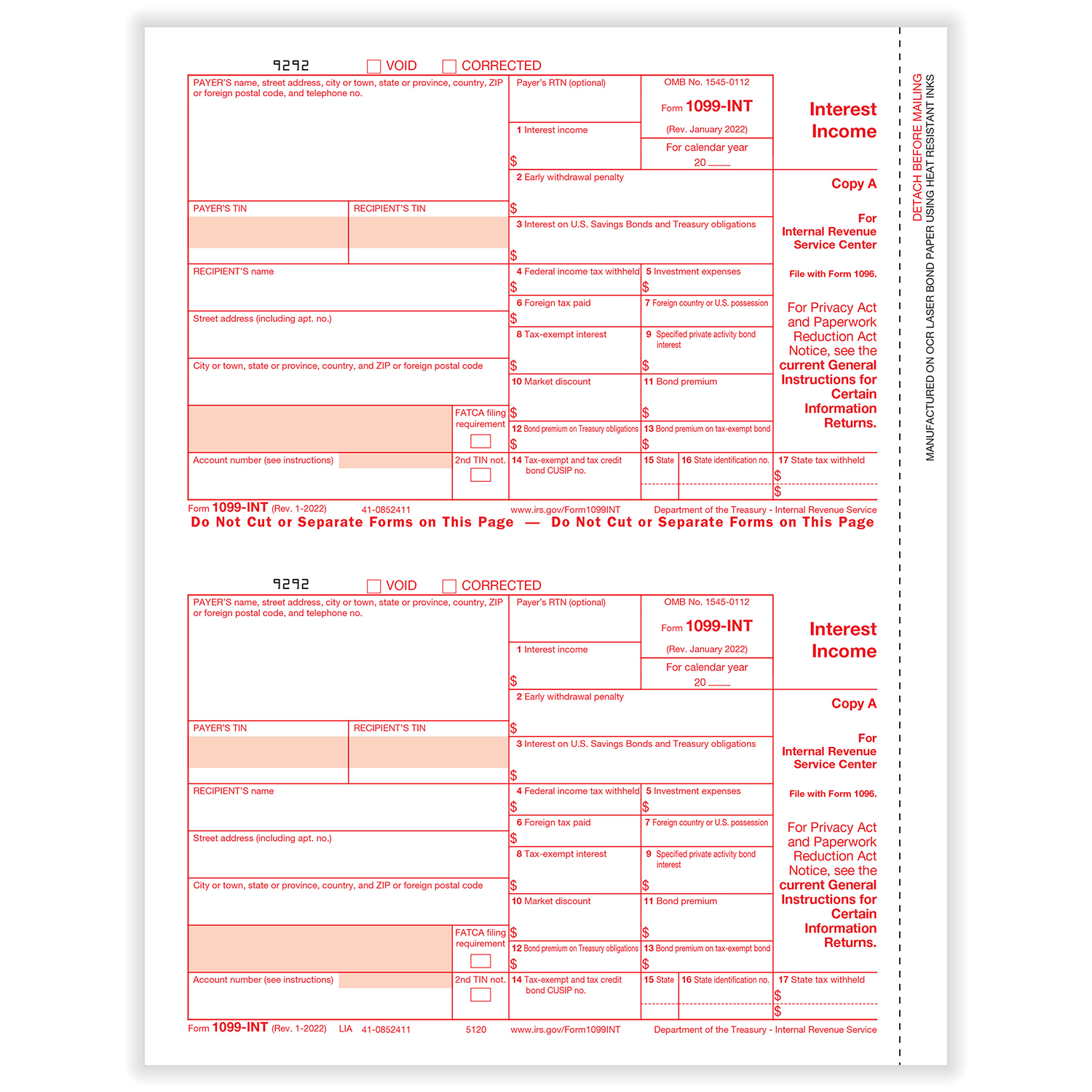 1099 Int Federal Form 1099 INT Formstax