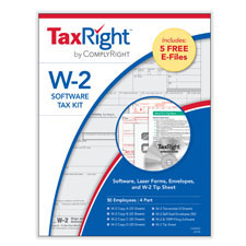 Picture of TaxRight W-2 4-Part Laser Kit with Envelopes & Software