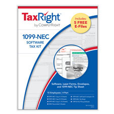 Picture of TaxRight 1099-NEC 3-Up 4-Part Kit w/Envelopes & Software