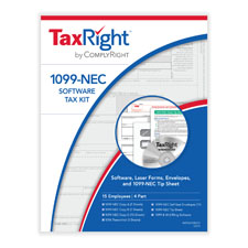 image of TaxRight 1099-NEC 3-Up 4-Part Kit w/Envelopes & Software