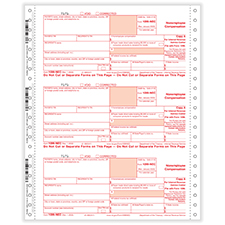 Picture of 1099-NEC Tax Forms, 5-Part, Copy A, B, C, C, C, Continuous, 9" x 11-1/2"