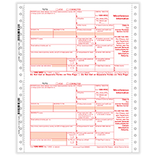 Picture of 1099-MISC Continuous 1" Wide 4-Part