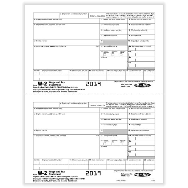 W 2pr W-2 IRS Approved | W-2 Laser Tax Form Copy C | W-2 Forms | Formstax