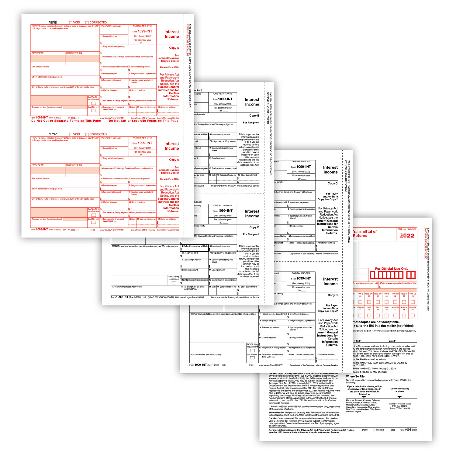 1099 Int Forms Laser Set 4 Part 1099 Form Set Formstax 3281