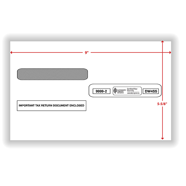 W2 Double Window Envelopes Formstax