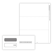 Picture of 1099-MISC Blank Recipient Copy (Only), 3-Part with Envelopes