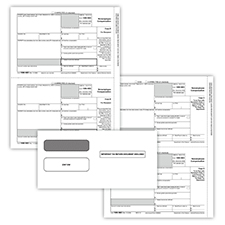 Picture of 1099-NEC Recipient Copy Only 3-Part with Envelopes