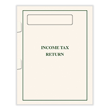 Picture of Tax Presentation Folder, Single Window, Beige, Side-Staples, One Pocket, 8-7/8" x 11-3/8", Pack 50